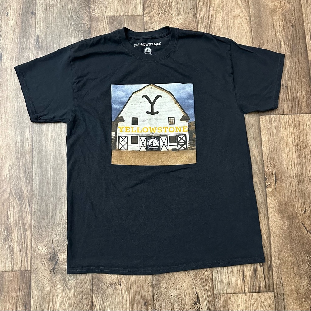 Yellowstone White Barn 100% Cotton T-Shirt Men’s Size L Black